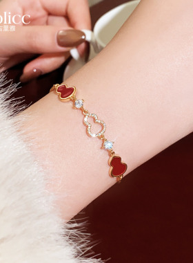 新中式红色葫芦锆石手链轻奢小众