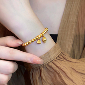 金色古法拉丝珐琅手链串珠女款 ins小众设计手串手饰品 2025年新款