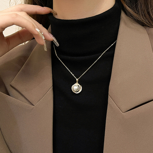 珍珠项链女轻奢小众精致毛衣链高级感颈链2025年新款 吊坠配饰 爆款