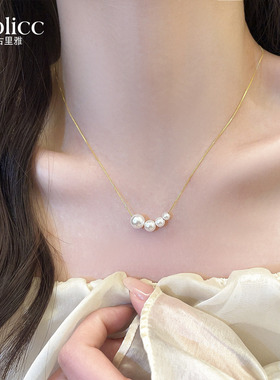 珍珠串珠项链高级感轻奢小众配饰