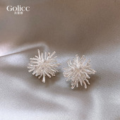 银色烟花耳钉女独特漂亮气质2026新款 爆款 耳环大气轻奢高级感耳饰