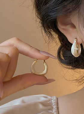 素圈滴釉独特耳环女轻奢设计高级感耳扣耳圈2026新款爆款气质耳饰
