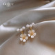 轻奢高级感气质大气微镶花朵珍珠耳钉女2026新款 爆款 耳环精致耳饰