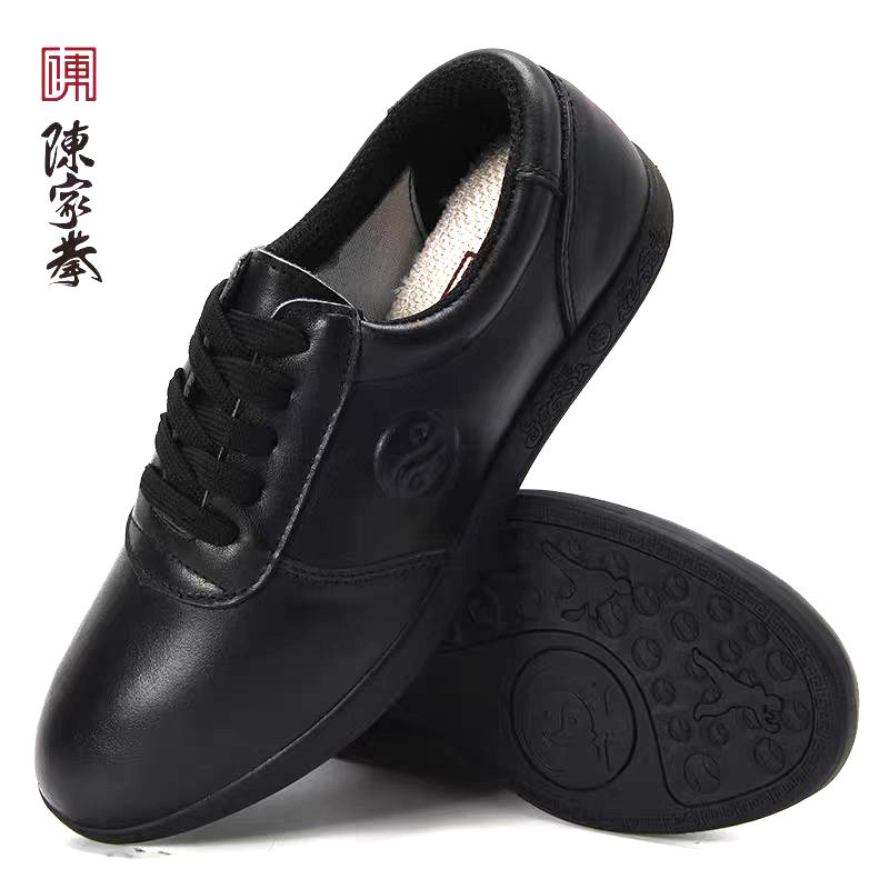 头层软牛皮烙印太极鞋