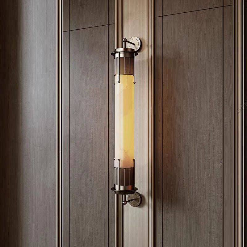 酒店会所长条高档庭院阳台围墙小院楼梯过道灯新中式大号长条壁灯