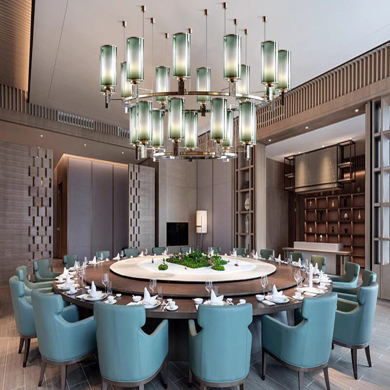 新款中式酒店会所包厢餐厅包房大气饭店豪华宴会厅订制大吊灯