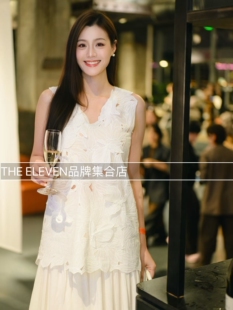 镂空立体刺绣花朵无袖 白色气质精致女人味 2026年春夏新款 SHAN