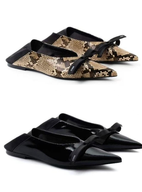 【ETHOR】25秋冬ER042ACBS/ER043ACBS设计师漆皮尖头平底鞋