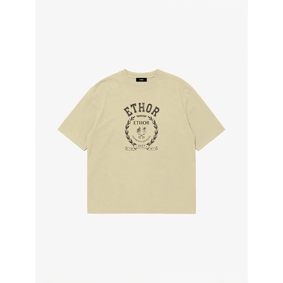 设计师ETHOR 绳结印花logo烫钻短袖T恤 26FW新款