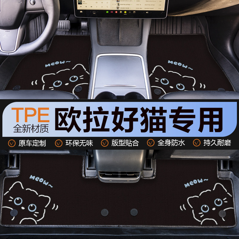 欧拉好猫汽车脚垫TPE全包围地垫地毯后备箱垫内饰女生卡通可爱