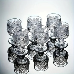 耐热玻璃小高脚迷你小酒杯白酒杯红酒杯小格调创意高颜值一口杯子