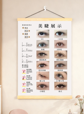 美容院美甲美睫展示板挂画美睫款式注意事项宣传海报睫毛展示挂图