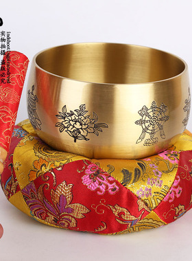 印象缘台湾精品铜钵摆件佛音钵铜磬铜修行钵佛用品佛法器佛具