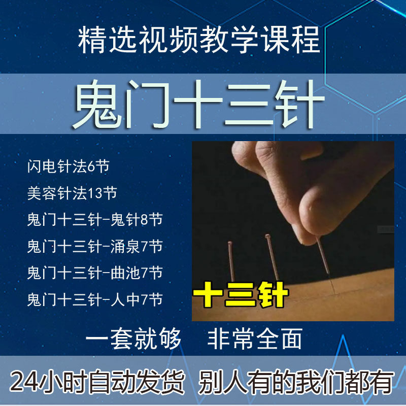 中医针灸教学视频教程网课鬼门十三针闪电针法合集全套课程