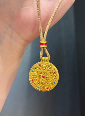 南非矿金【福运吉祥八宝罗盘】孟加拉赤金 北欧金 锡金 里外一色