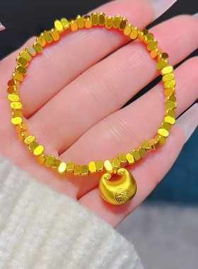 合金手链 南非矿金【小胖福手链】孟加拉赤金 北欧金锡金里外一色