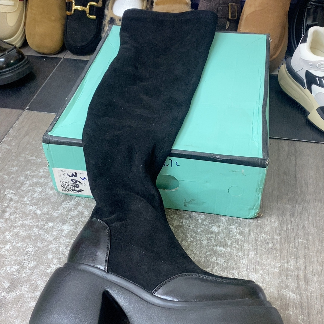 35绒面羊皮过膝加绒跟高7,女鞋,浅口单鞋,淘宝优惠券,粉丝福利购,淘宝优惠卷