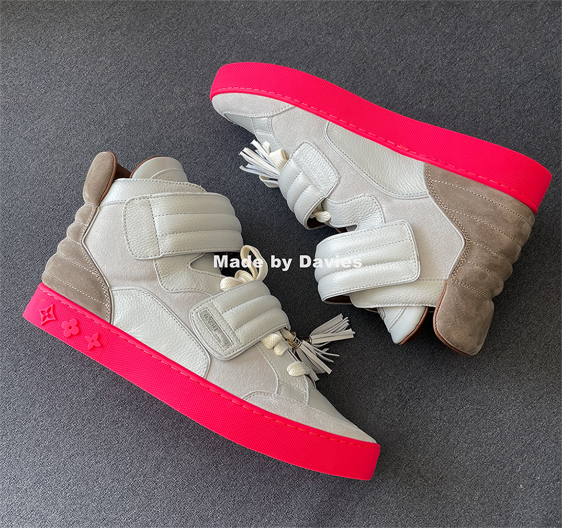 thumbnail for Dvsclk Purple Gold Kanye Dons Jasper Velcro Suede Shoelace High Top Sneakers Skate Shoes