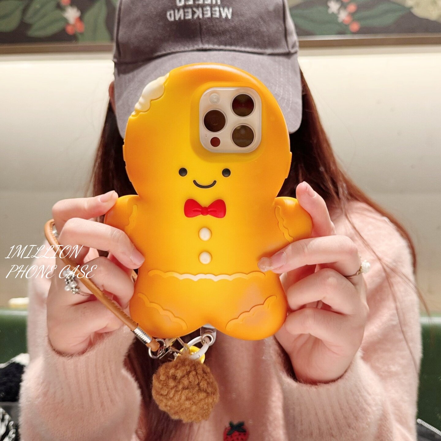 烤焦饼干人卡通适用苹果iPhone17promax手机壳高端16pro保护套15pro全包边iphone14硅胶防摔可爱女款13小众感