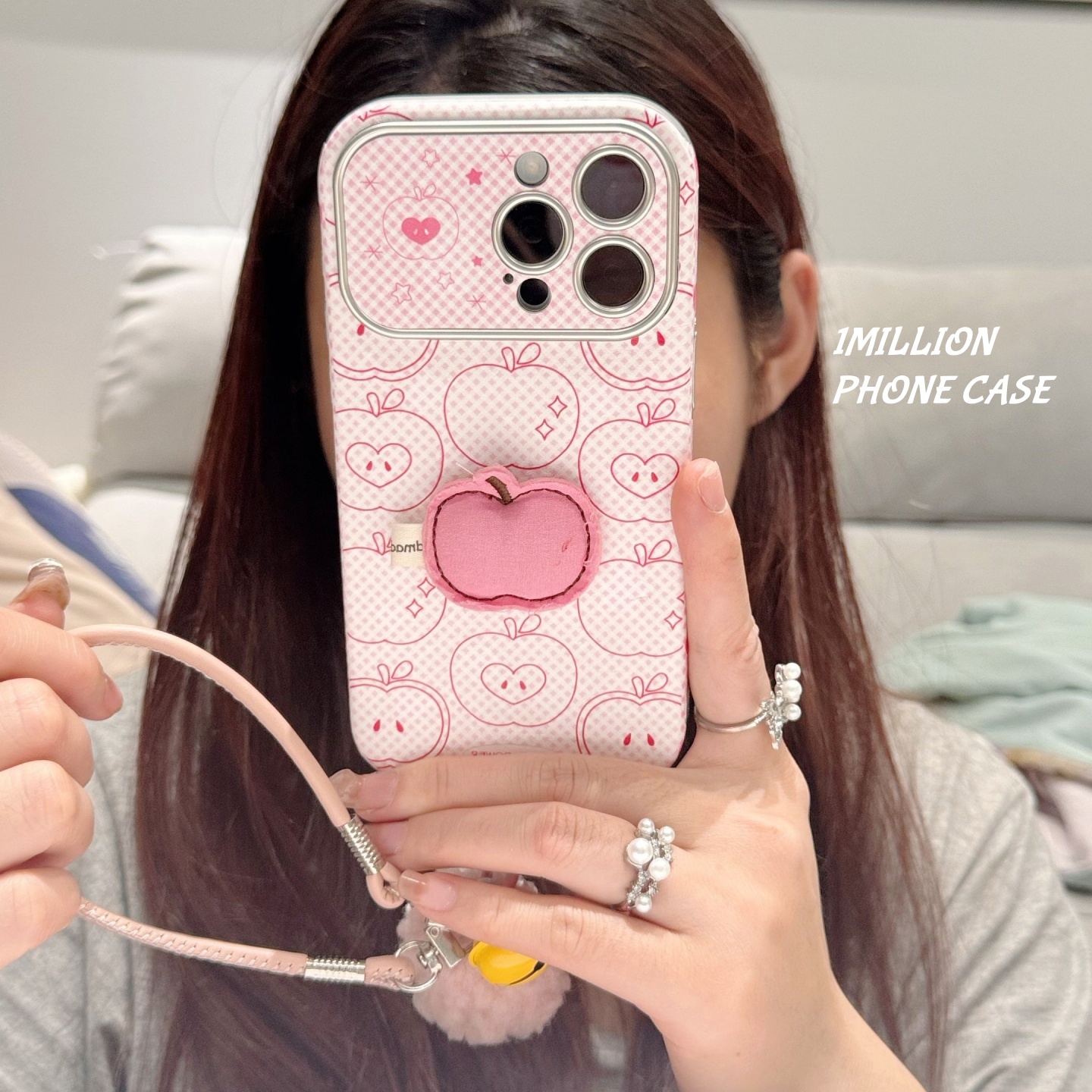 韩系ins粉色线条立体苹果仿皮适用苹果iphone17ProMax手机壳15新款16pro女款13大视窗15pro全包防摔保护套14p