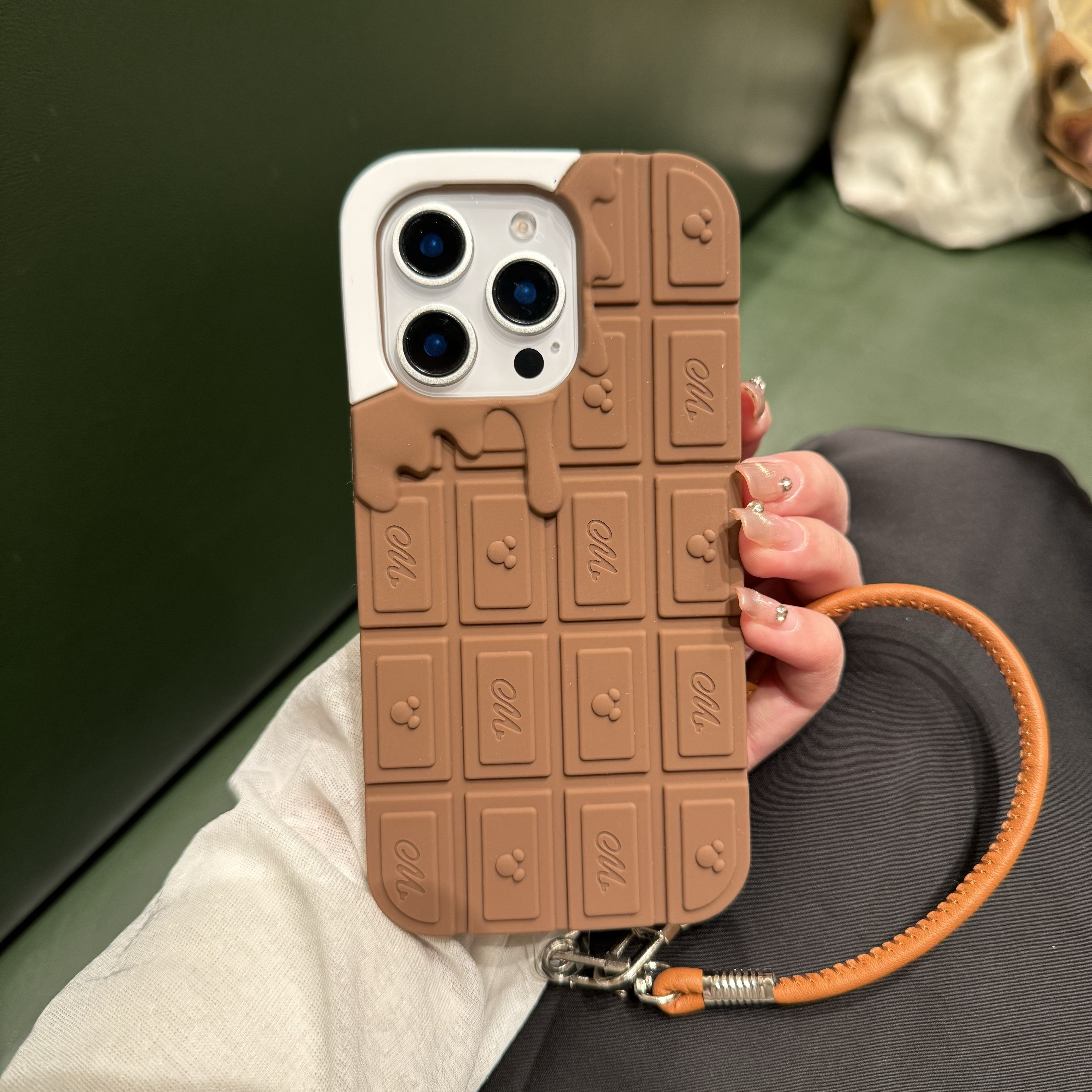 立体古早粉巧克力适用iPhone16promax手机壳苹果14pro硅胶13全包防摔13pro女款15pro网红14pro潮16软壳保护套