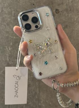 ins轻奢高级感滴胶星星蝴蝶适用苹果17promax手机壳iPhone16蛇年新款15pro韩风14超火17pro女14pro气质12全包