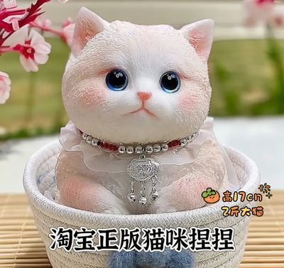 仿真猫咪捏捏乐硅胶减压玩具女生糯糯小玩偶解压宠物小猫定制礼物