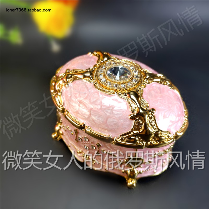俄罗斯珠宝首饰盒精美金边大号图片