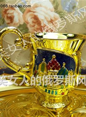 瑕疵款特价清仓俄罗斯R4锡金属酒杯手柄蓝色城堡容量1两多60毫升