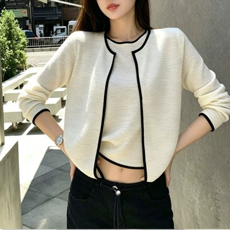 入秋背心叠穿两件套针织开衫外套女款早秋韩系穿搭高级感绝美上衣