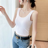 春秋内搭无袖 吊带背心女夏外穿2026新款 上衣 纯棉白色修身 露脐短款