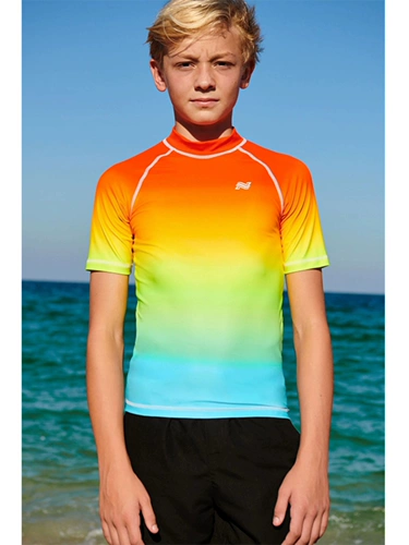 Быстросохнущий пляжный детский купальник для мальчиков, 2024 года, защита от солнца, короткий рукав