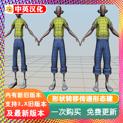 Blender插件 Shape Transfer 0.29 形状转移传递形态键 shapekey
