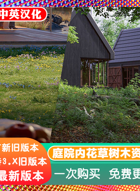 170+Geo-Scatter优质资产库庭院绿植生物群落预设草坪林地沙漠