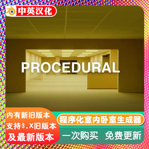 Blender资产 Procedural Backrooms Generator程序化后台过渡空间
