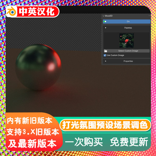 Blender插件 Mood-Id 270超hdri世界打光氛围预设场景调色MoodID