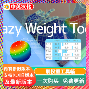 Blender插件 Lazy Weight Tool 2.0.2 懒人刷权重工具箱分配调整