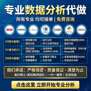 SPSS数据分析Stata实证R语言Python医学统计Amos建模问卷调查指导