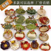 简约创意卡通动物陶瓷沥水香皂盒烟缸玄关钥匙收纳小蝶子 欧式 包邮