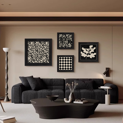 法式中古风客厅装饰画复古沙发