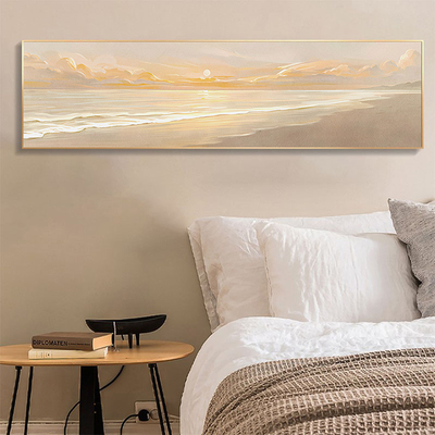 肌理感卧室装饰画海景简约主卧房