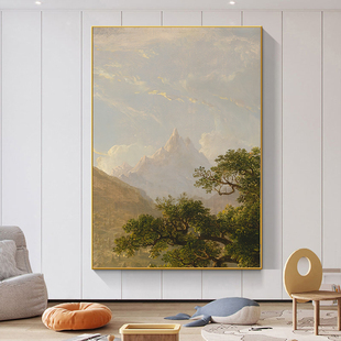 复古风景现代民宿样版 饰画客厅玄关卧室简约抽象客厅挂画 房云朵装