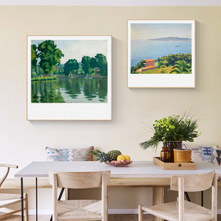 田野正方形小清新客厅装 饰画文艺风景仿油画小众艺术餐厅卧室挂画