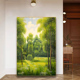现代简约入户走廊过道玄关装 风景树林挂画大树墙壁画 饰画进门竖版