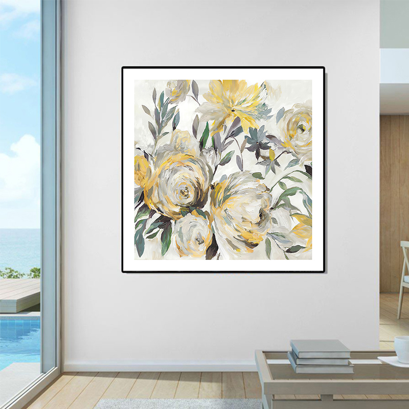 美式复古客厅装饰画抽象花卉玄关卧室床头壁画欧式沙发背景墙挂画图片