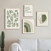 小清新治愈系莫兰迪装 饰画北欧ins风餐厅挂画奶油风卧室房间摆画