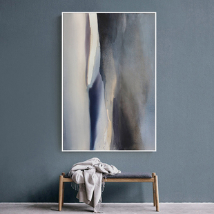 现代简约水墨抽象新中式 饰画办公室样板房客厅书房挂画 禅意晶瓷装