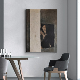 入户玄关客厅装 饰画侘寂风客厅抽象大气挂画走廊过道壁画轻奢竖版