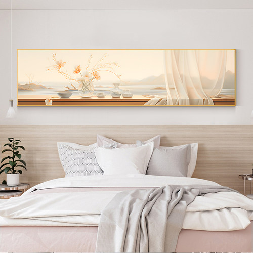 奶油风酒店床头装饰画卧室温馨