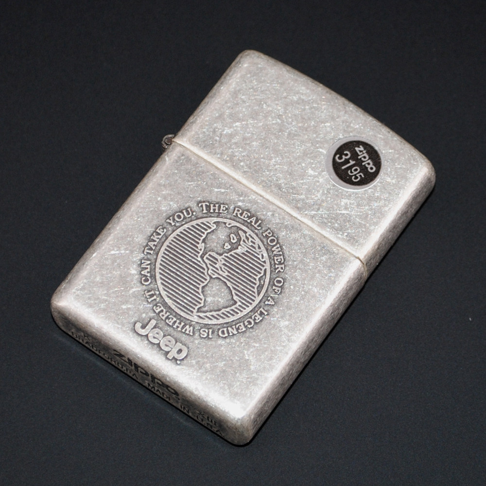 原装正品美国Zippo打火机-绝版收藏-1997年古银凸刻JEEP力量